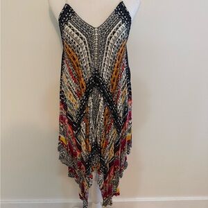 Blu Pepper Boho Summer Multicolor Geometric Print Women's Dress size small